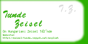 tunde zeisel business card